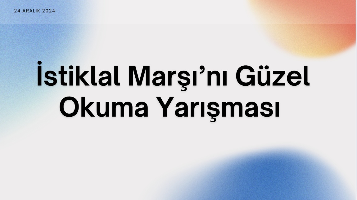 İstiklal Marşı'nı Güzel Okuma Yarışması